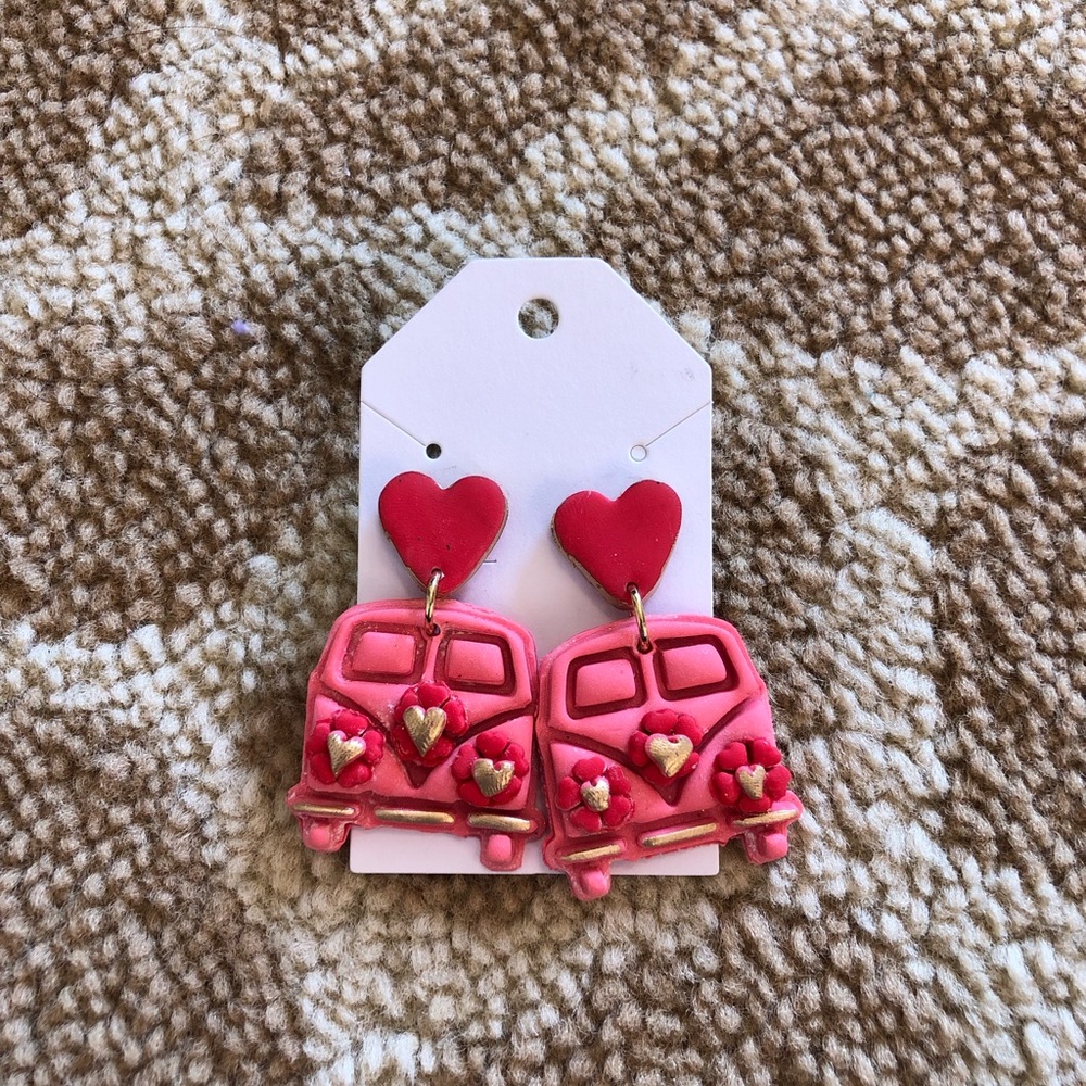 VW valentine earrings